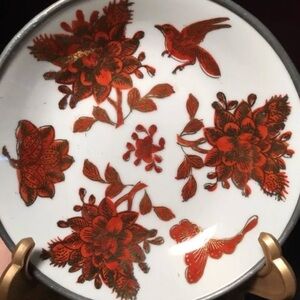 Vintage porcelain with steel backing Japanese bowl